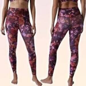Athleta Womens Salutation Stash Pocket II Printed Tight Sz Small Dap Bloom Multi